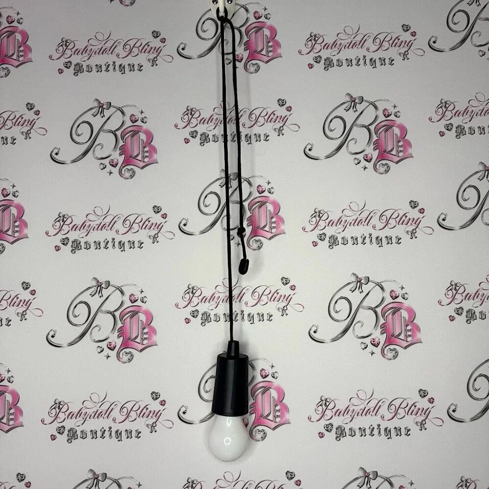 Black Hanging Light Bulb Pendant battery operated light 💡 rainbow